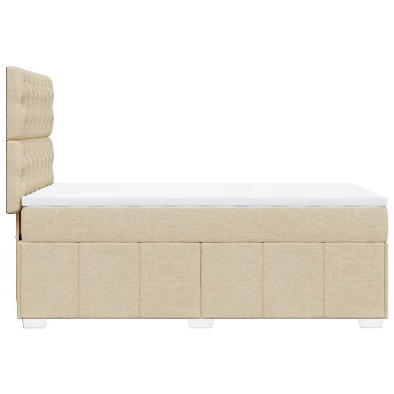 Casa si Gradina - Mobilier - Paturi si accesorii - Paturi - Pat box spring cu saltea, crem, 80x200 cm, textil - Infinity.ro