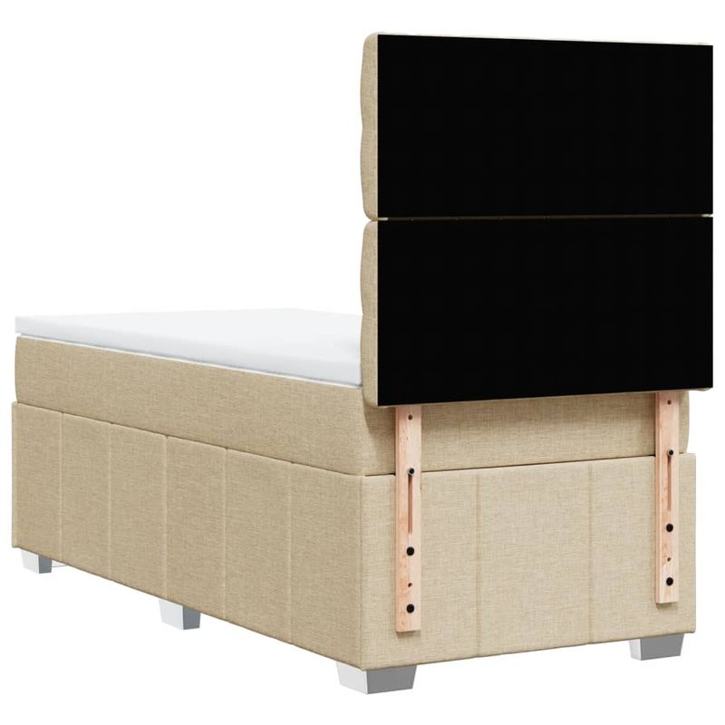 Casa si Gradina - Mobilier - Paturi si accesorii - Paturi - Pat box spring cu saltea, crem, 80x200 cm, textil - Infinity.ro