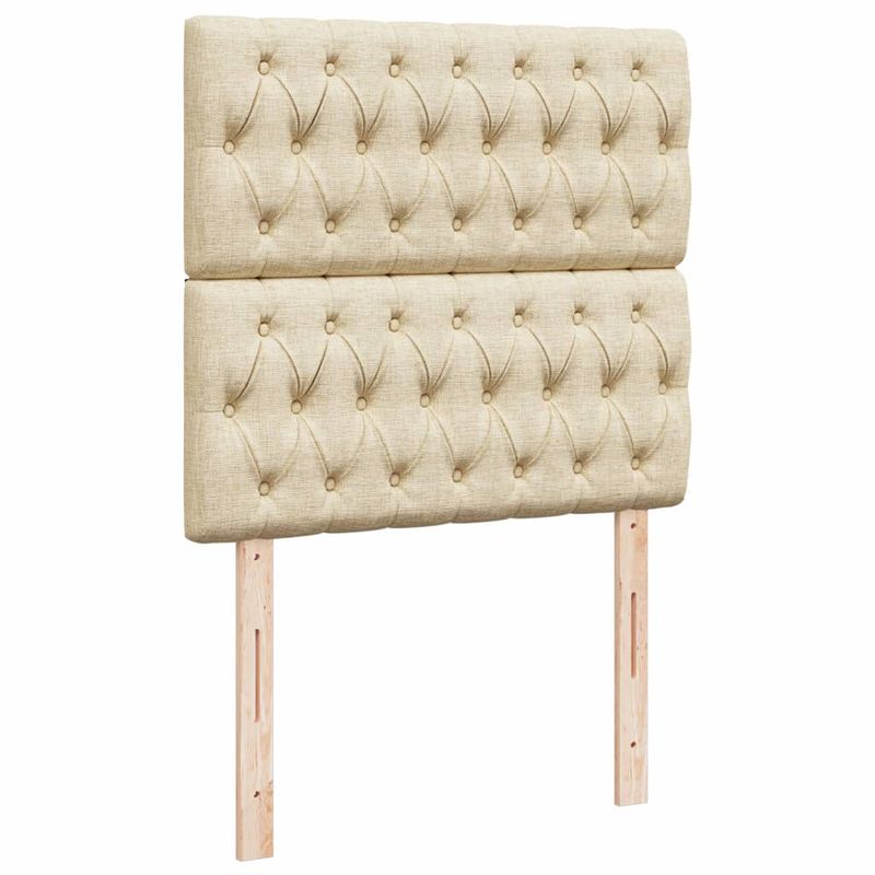Casa si Gradina - Mobilier - Paturi si accesorii - Paturi - Pat box spring cu saltea, crem, 80x200 cm, textil - Infinity.ro