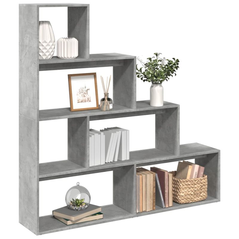 Casa si Gradina - Mobilier - Biblioteci si rafturi - Biblioteci - Biblioteca/separator camera gri beton 143,5x29x143,5 cm lemn - Infinity.ro
