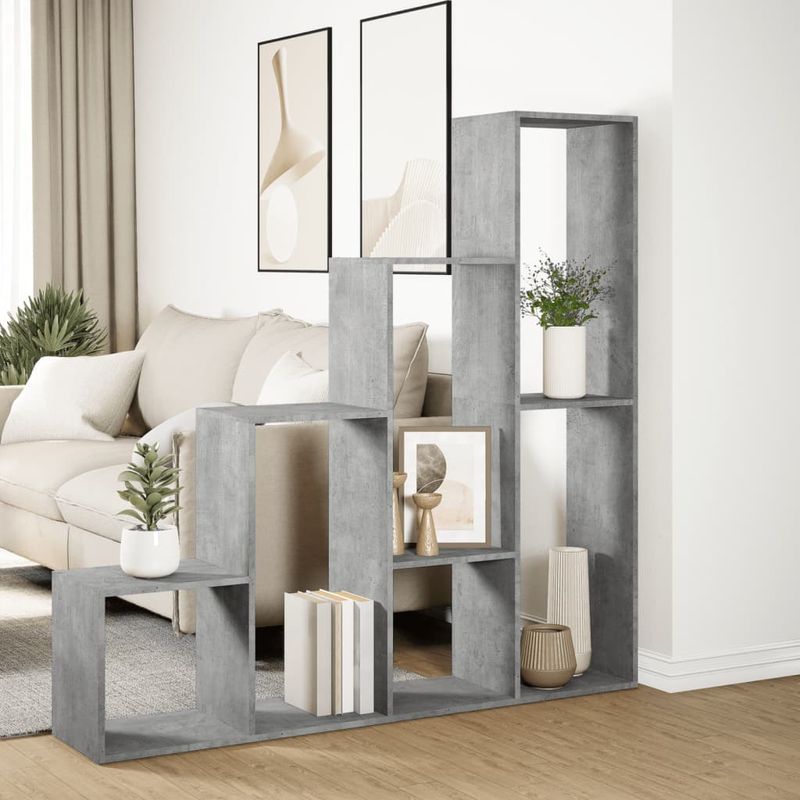 Casa si Gradina - Mobilier - Biblioteci si rafturi - Biblioteci - Biblioteca/separator camera gri beton 143,5x29x143,5 cm lemn - Infinity.ro