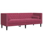 Casa si Gradina - Mobilier - Canapele si coltare - Canapele - Canapea Chesterfield cu pernute/3 locuri, rosu vin, catifea - Infinity.ro