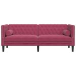 Casa si Gradina - Mobilier - Canapele si coltare - Canapele - Canapea Chesterfield cu pernute/3 locuri, rosu vin, catifea - Infinity.ro