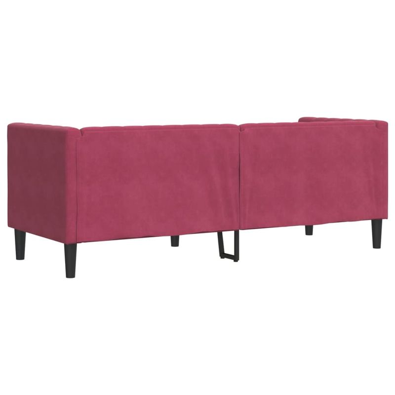 Casa si Gradina - Mobilier - Canapele si coltare - Canapele - Canapea Chesterfield cu pernute/3 locuri, rosu vin, catifea - Infinity.ro