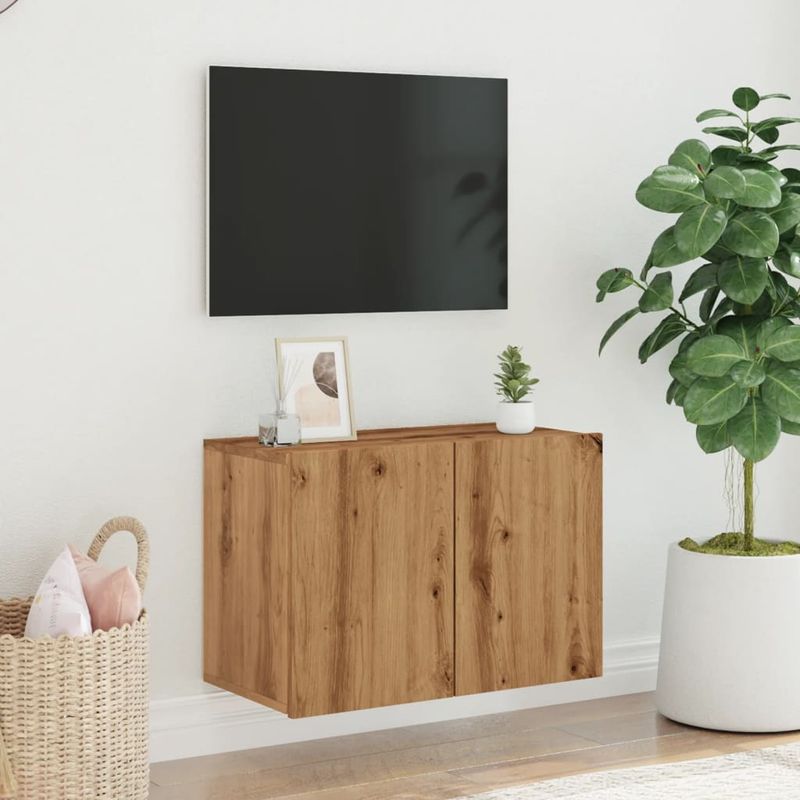 Casa si Gradina - Mobilier - Comode si corpuri - Comode - Comoda TV de perete, stejar artizanal, 60x30x41 cm - Infinity.ro