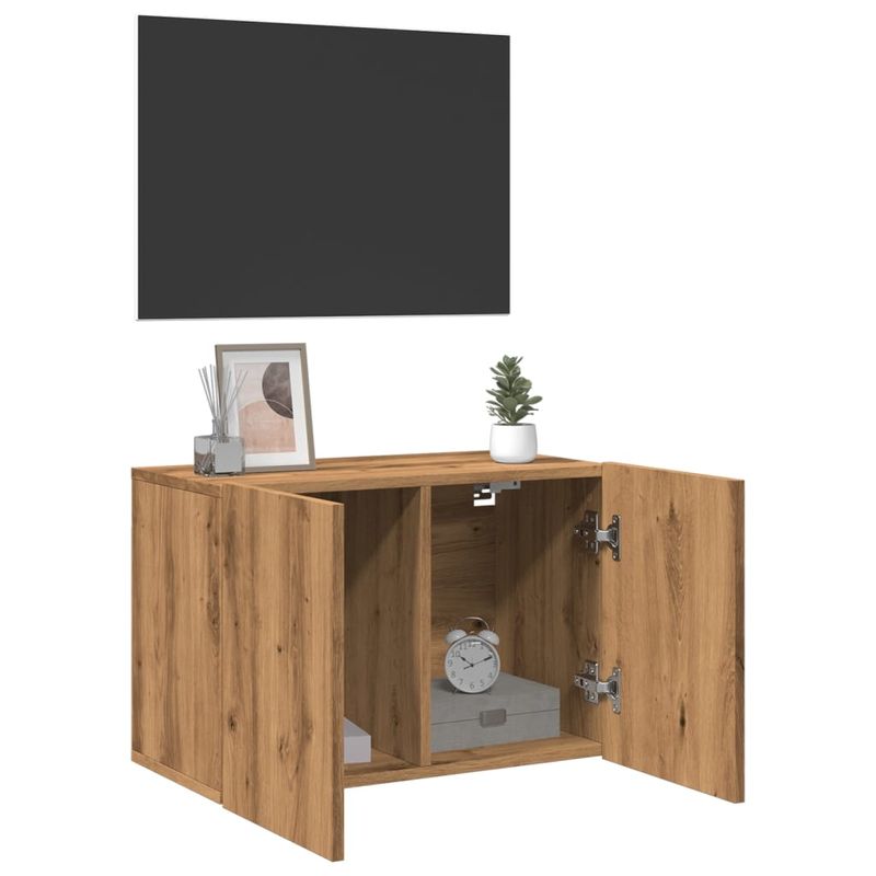 Casa si Gradina - Mobilier - Comode si corpuri - Comode - Comoda TV de perete, stejar artizanal, 60x30x41 cm - Infinity.ro