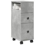 Casa si Gradina - Mobilier - Dulapuri si sifoniere - Dulapuri - Dulap de baie ingust cu roti, gri beton, lemn prelucrat - Infinity.ro