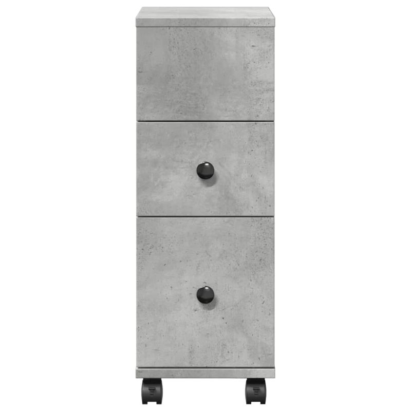Casa si Gradina - Mobilier - Dulapuri si sifoniere - Dulapuri - Dulap de baie ingust cu roti, gri beton, lemn prelucrat - Infinity.ro