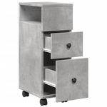 Casa si Gradina - Mobilier - Dulapuri si sifoniere - Dulapuri - Dulap de baie ingust cu roti, gri beton, lemn prelucrat - Infinity.ro