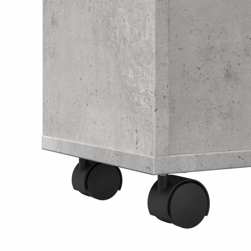 Casa si Gradina - Mobilier - Dulapuri si sifoniere - Dulapuri - Dulap de baie ingust cu roti, gri beton, lemn prelucrat - Infinity.ro