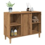 Casa si Gradina - Mobilier - Mobilier baie - Corpuri baie - Dulap pentru baie stejar artizanal, 80x33x60 cm, lemn prelucrat - Infinity.ro