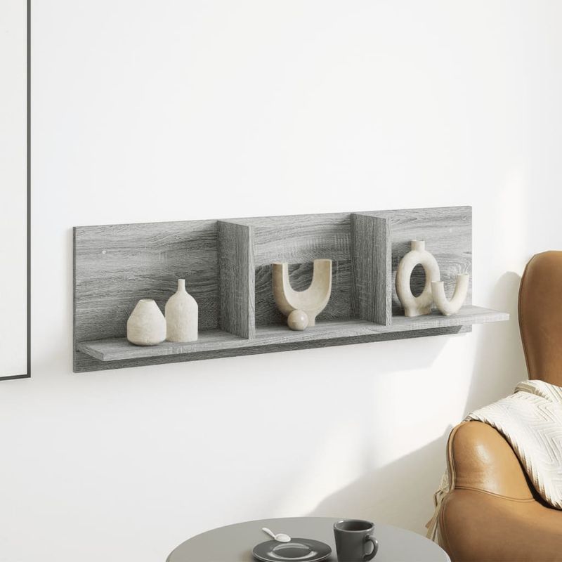 Casa si Gradina - Mobilier - Biblioteci si rafturi - Rafturi - Dulap de perete, gri sonoma, 100x16,5x30 cm, lemn prelucrat - Infinity.ro