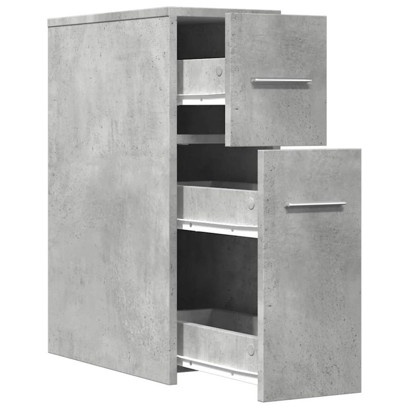Casa si Gradina - Mobilier - Dulapuri si sifoniere - Dulapuri - Dulap de baie ingust cu roti, gri beton, lemn prelucrat - Infinity.ro