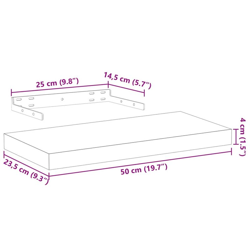 Casa si Gradina - Mobilier - Biblioteci si rafturi - Rafturi - Rafturi plutitoare, 4 buc., 50x23,5x4 cm, lemn prelucrat - Infinity.ro