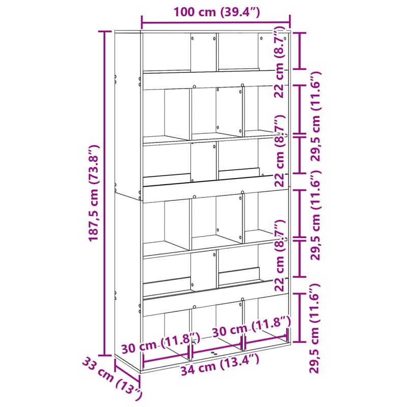 Casa si Gradina - Mobilier - Biblioteci si rafturi - Biblioteci - Biblioteca, negru, 100x33x187,5 cm, lemn prelucrat - Infinity.ro