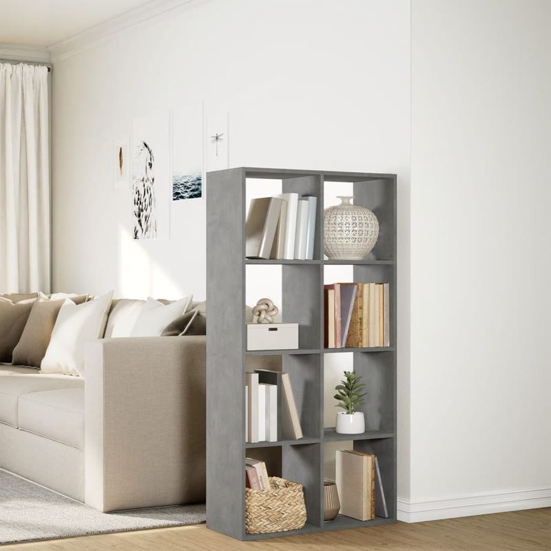 Casa si Gradina - Mobilier - Biblioteci si rafturi - Biblioteci - Biblioteca/separator camera gri beton 69,5x29x137,5 cm lemn - Infinity.ro