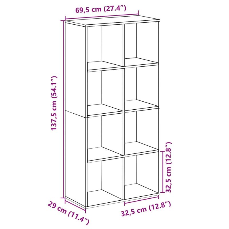 Casa si Gradina - Mobilier - Biblioteci si rafturi - Biblioteci - Biblioteca/separator camera gri beton 69,5x29x137,5 cm lemn - Infinity.ro