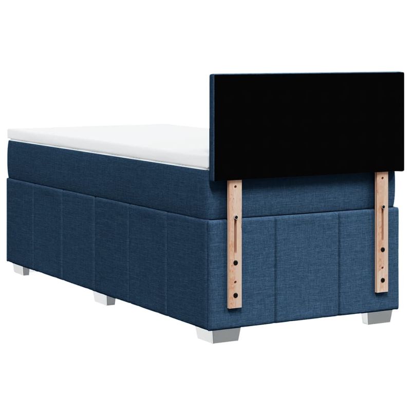 Casa si Gradina - Mobilier - Paturi si accesorii - Paturi - Pat box spring cu saltea, albastru, 90x200 cm, textil - Infinity.ro