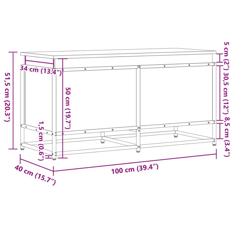 Casa si Gradina - Mobilier - Organizare si depozitare - Cutii depozitare - Cutie depozitare stejar sonoma 100x40x51,5 cm lemn prelucrat - Infinity.ro