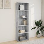 Casa si Gradina - Mobilier - Biblioteci si rafturi - Biblioteci - Biblioteca, gri sonoma, 60x30x189 cm, lemn prelucrat - Infinity.ro