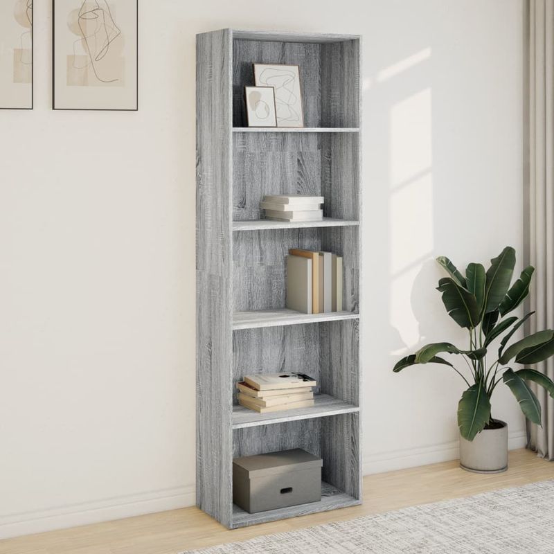Casa si Gradina - Mobilier - Biblioteci si rafturi - Biblioteci - Biblioteca, gri sonoma, 60x30x189 cm, lemn prelucrat - Infinity.ro
