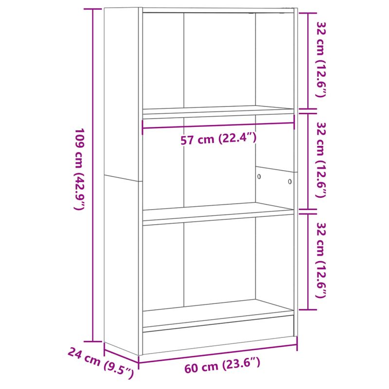 Casa si Gradina - Mobilier - Biblioteci si rafturi - Biblioteci - Biblioteca, negru, 60x24x109 cm, lemn prelucrat - Infinity.ro