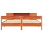 Casa si Gradina - Mobilier - Paturi si accesorii - Paturi - Pat cu biblioteca fara saltea maro 200x200 cm lemn masiv de pin - Infinity.ro