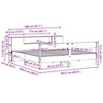 Casa si Gradina - Mobilier - Paturi si accesorii - Paturi - Pat cu biblioteca fara saltea maro 200x200 cm lemn masiv de pin - Infinity.ro