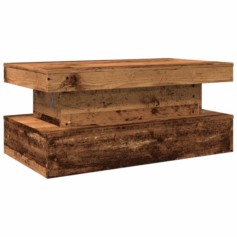 Casa si Gradina - Mobilier - Mese si birouri - Masute de cafea - Masuta de cafea cu lumini LED, lemn vechi, 90x50x40 cm - Infinity.ro