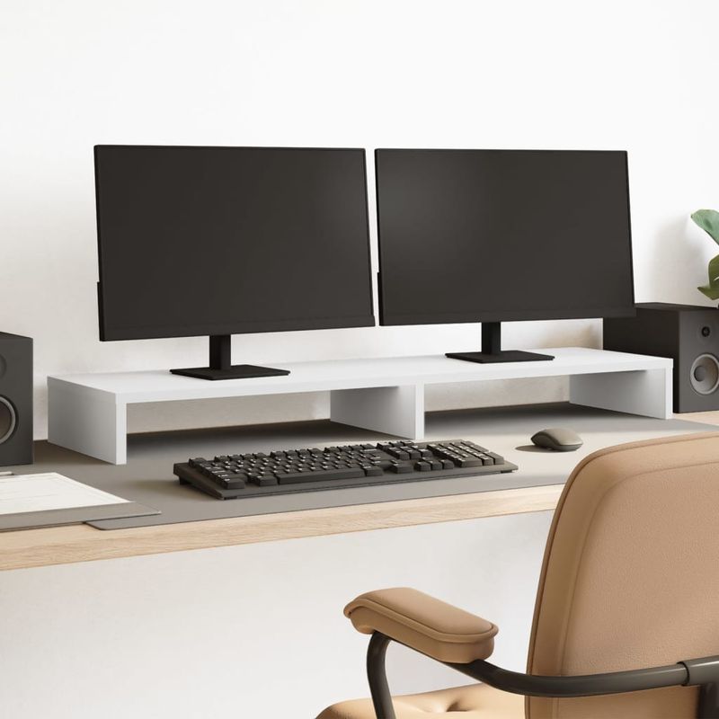 PC, gaming si accesorii - Desktop PC & monitoare - Accesorii monitoare - Suport monitor, alb, 100x27x10 cm, lemn prelucrat - Infinity.ro