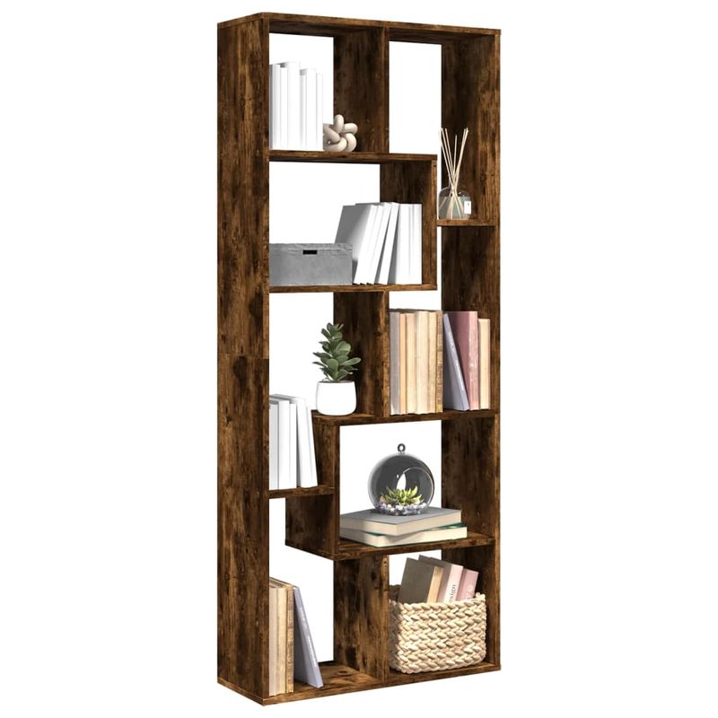 Casa si Gradina - Mobilier - Biblioteci si rafturi - Biblioteci - Biblioteca/separator camera stejar fumuriu 67x25x161,5 cm lemn - Infinity.ro