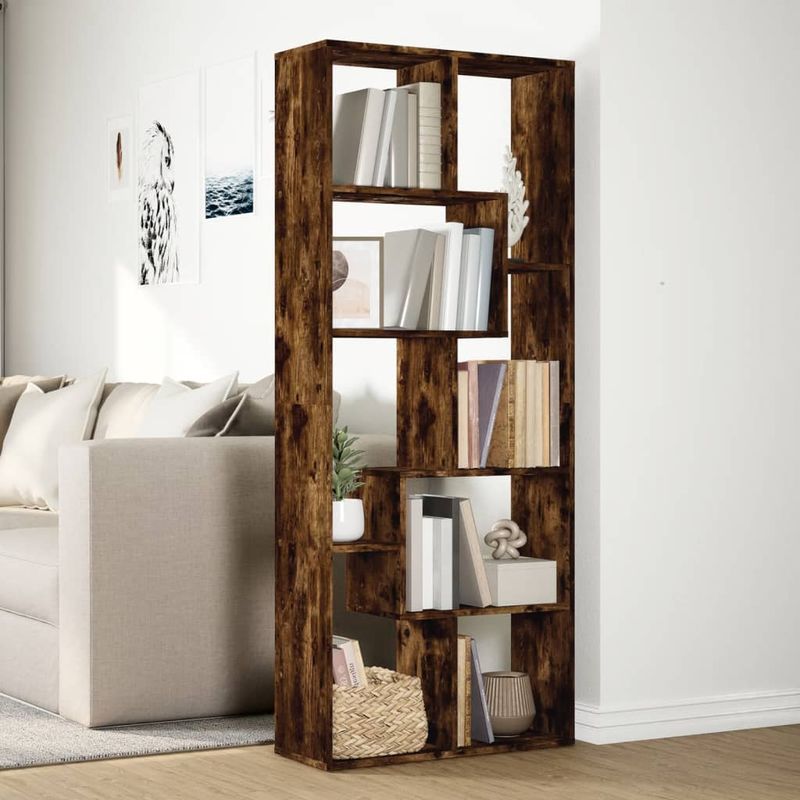 Casa si Gradina - Mobilier - Biblioteci si rafturi - Biblioteci - Biblioteca/separator camera stejar fumuriu 67x25x161,5 cm lemn - Infinity.ro
