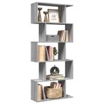 Casa si Gradina - Mobilier - Biblioteci si rafturi - Biblioteci - Biblioteca/separator 5 niveluri sonoma gri 70x24x161 cm lemn - Infinity.ro