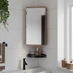 Casa si Gradina - Mobilier - Mobilier baie - Corpuri baie - Dulap de colt cu oglinda pentru baie, stejar, 30x24x60 cm - Infinity.ro