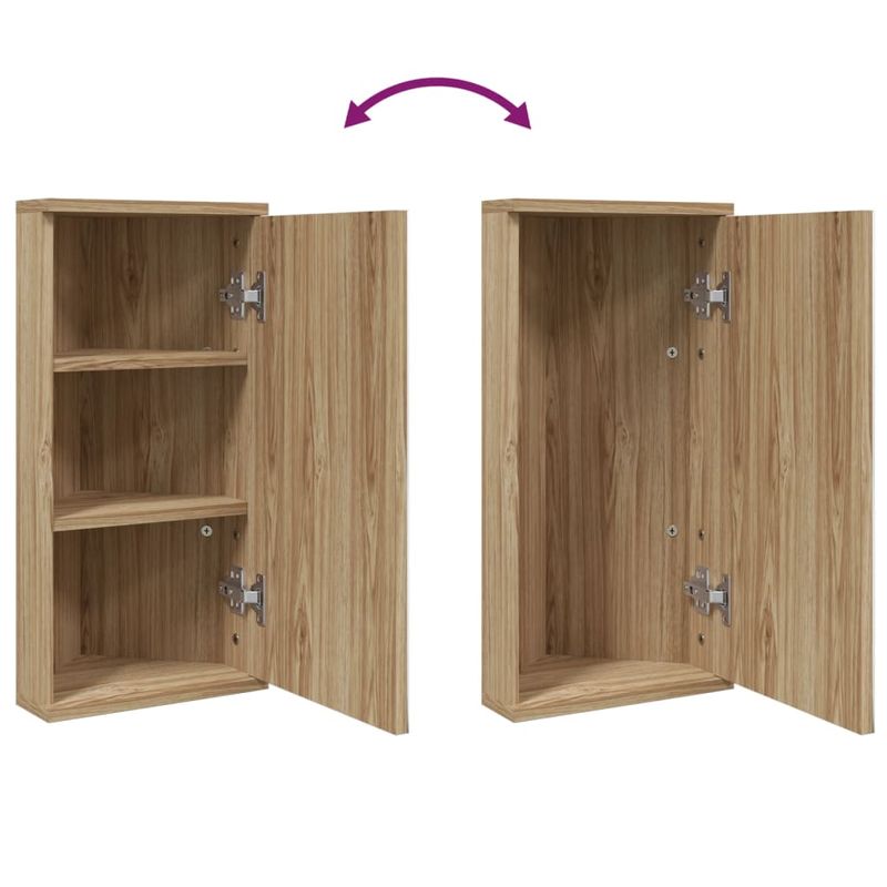 Casa si Gradina - Mobilier - Mobilier baie - Corpuri baie - Dulap de colt cu oglinda pentru baie, stejar, 30x24x60 cm - Infinity.ro