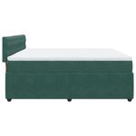 Casa si Gradina - Mobilier - Paturi si accesorii - Paturi - Pat box spring cu saltea, verde inchis, 200x200 cm, catifea - Infinity.ro