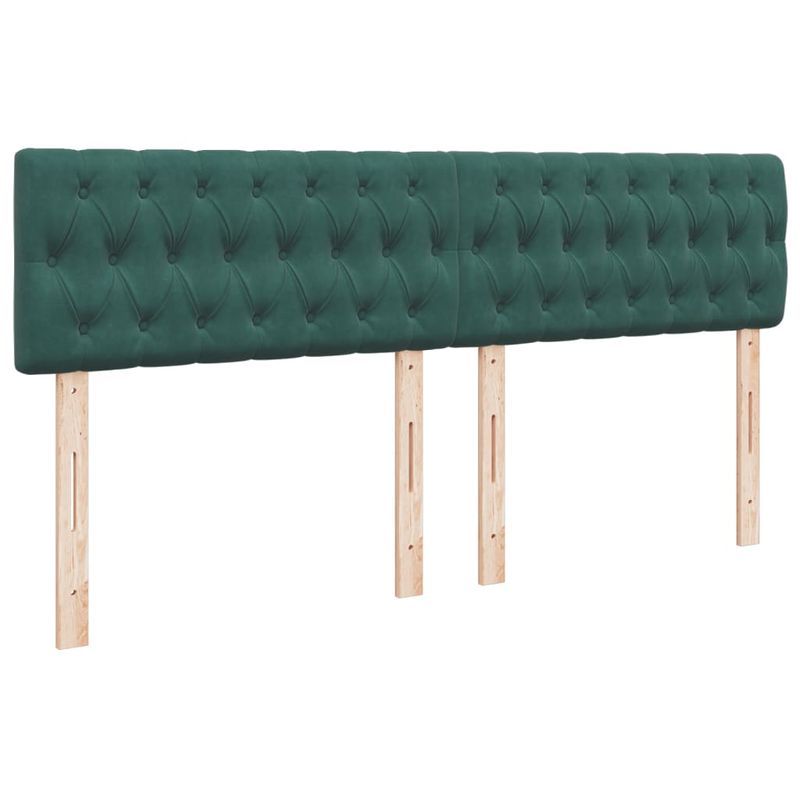 Casa si Gradina - Mobilier - Paturi si accesorii - Paturi - Pat box spring cu saltea, verde inchis, 200x200 cm, catifea - Infinity.ro