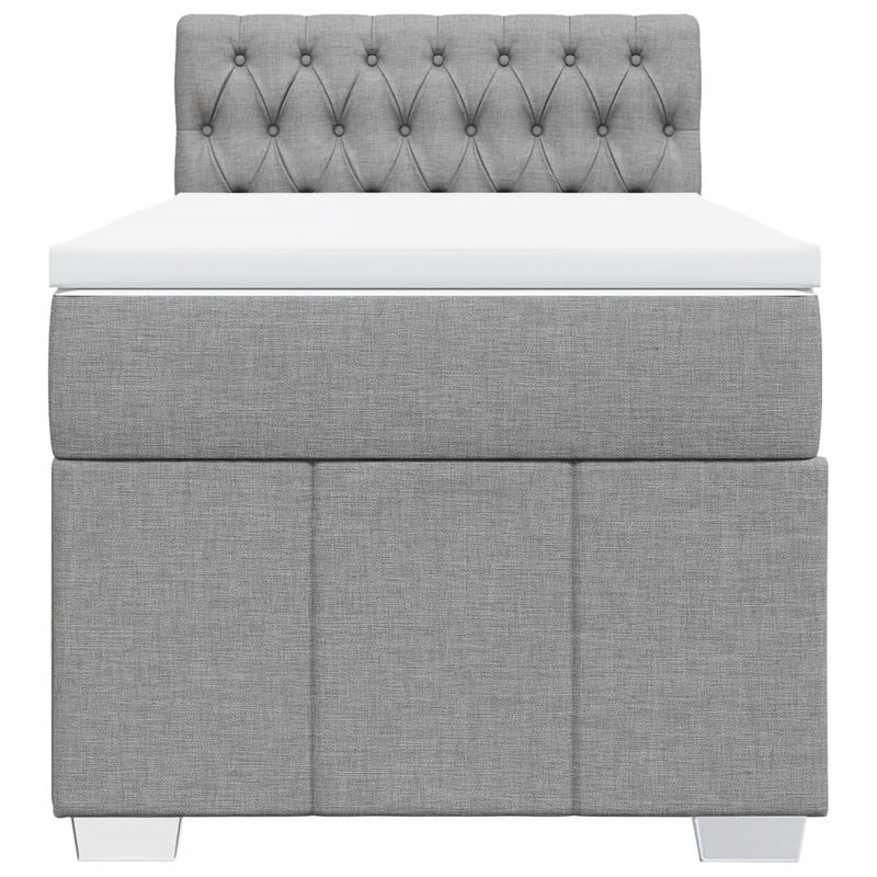 Casa si Gradina - Mobilier - Paturi si accesorii - Paturi - Pat continental cu saltea, gri deschis, 80x200 cm, textil - Infinity.ro