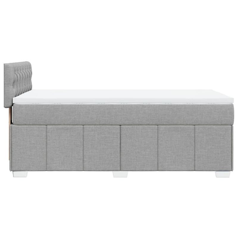 Casa si Gradina - Mobilier - Paturi si accesorii - Paturi - Pat continental cu saltea, gri deschis, 80x200 cm, textil - Infinity.ro