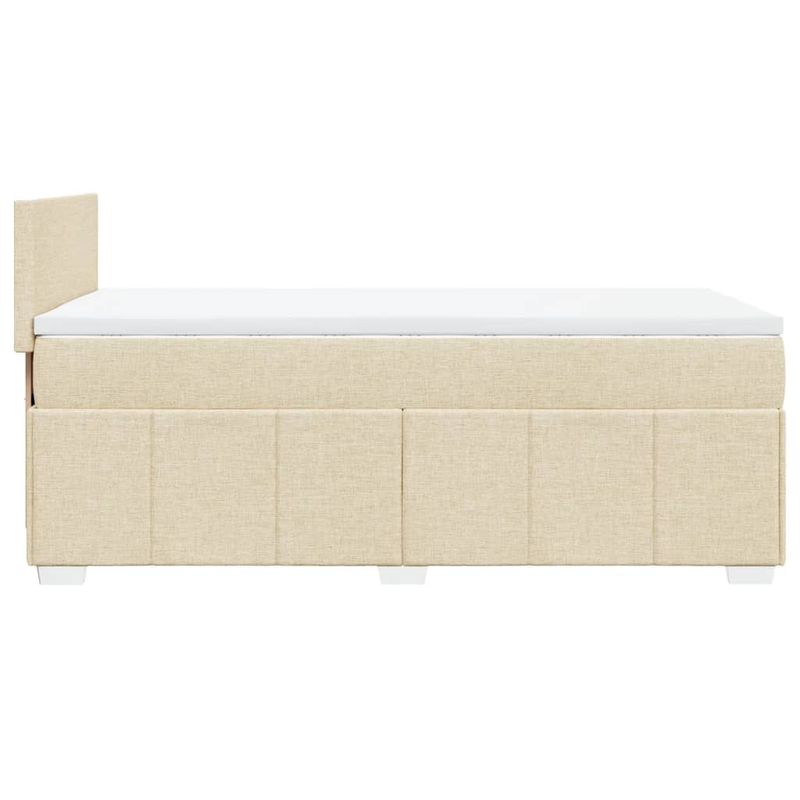 Casa si Gradina - Mobilier - Paturi si accesorii - Paturi - Pat box spring cu saltea, crem, 90x200 cm, textil - Infinity.ro