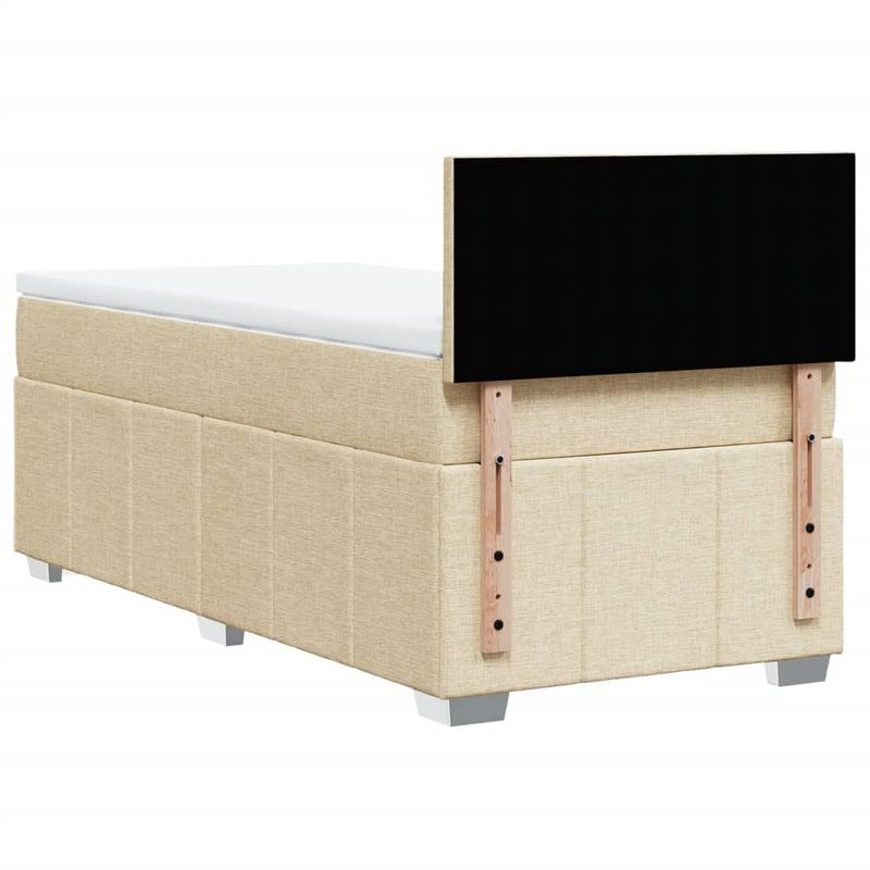 Casa si Gradina - Mobilier - Paturi si accesorii - Paturi - Pat box spring cu saltea, crem, 90x200 cm, textil - Infinity.ro