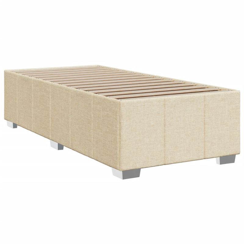 Casa si Gradina - Mobilier - Paturi si accesorii - Paturi - Pat box spring cu saltea, crem, 90x200 cm, textil - Infinity.ro