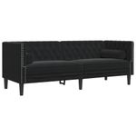 Casa si Gradina - Mobilier - Canapele si coltare - Canapele - Canapea Chesterfield cu pernute/3 locuri, negru, catifea - Infinity.ro