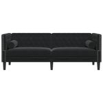 Casa si Gradina - Mobilier - Canapele si coltare - Canapele - Canapea Chesterfield cu pernute/3 locuri, negru, catifea - Infinity.ro