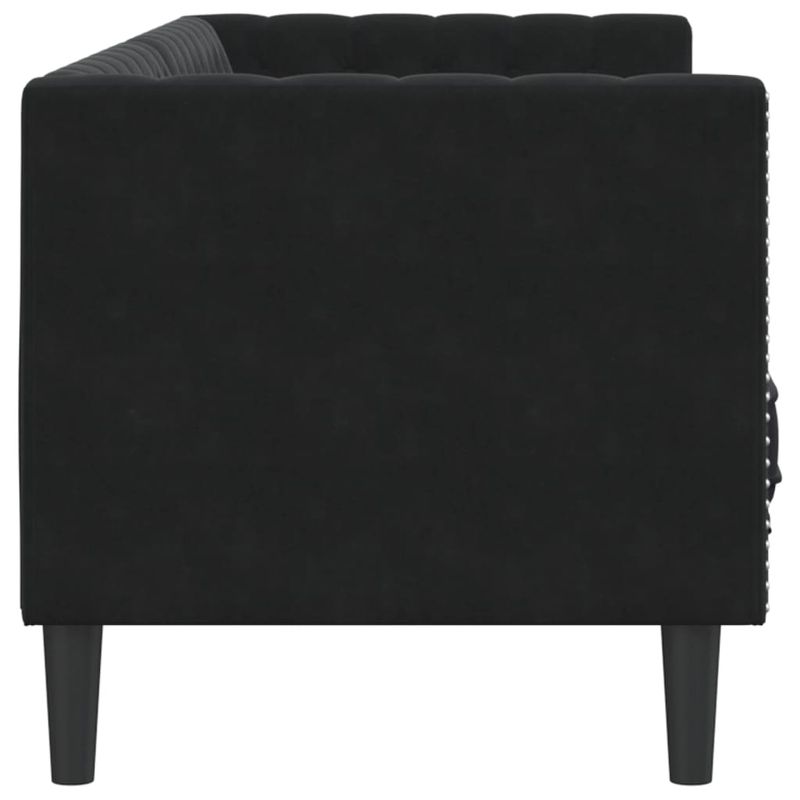 Casa si Gradina - Mobilier - Canapele si coltare - Canapele - Canapea Chesterfield cu pernute/3 locuri, negru, catifea - Infinity.ro