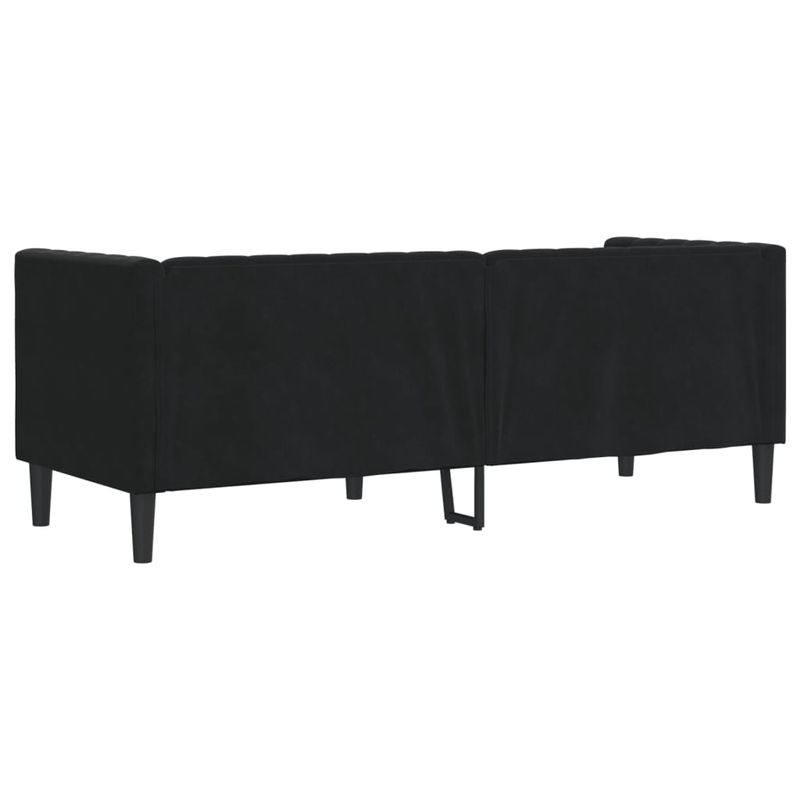 Casa si Gradina - Mobilier - Canapele si coltare - Canapele - Canapea Chesterfield cu pernute/3 locuri, negru, catifea - Infinity.ro