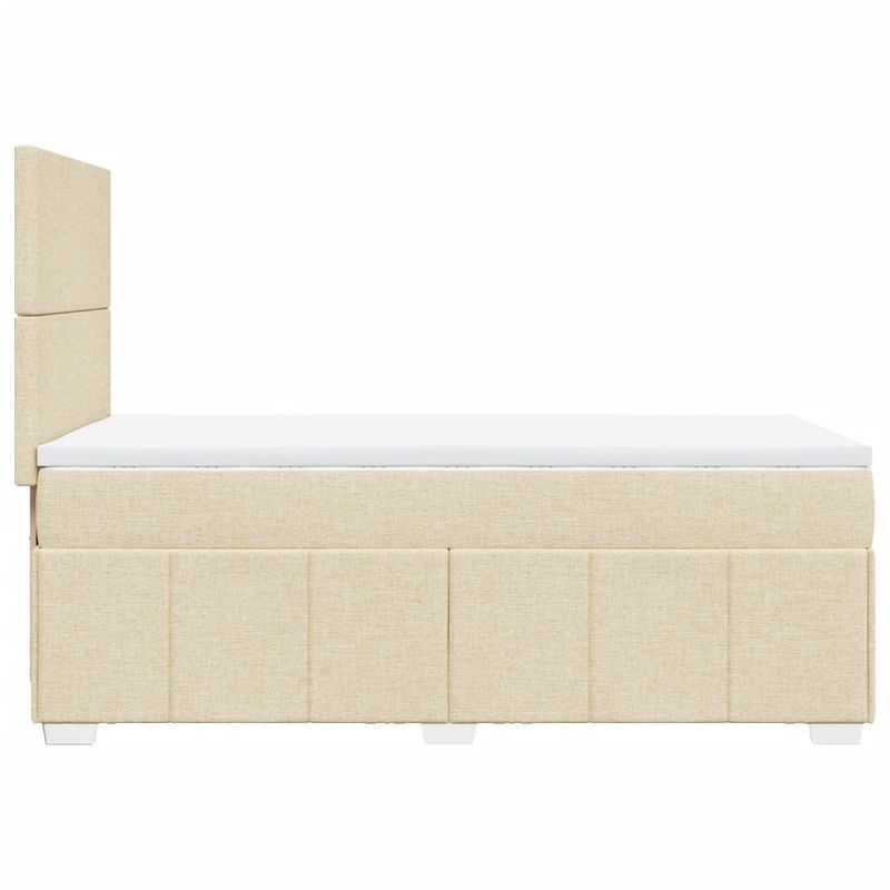 Casa si Gradina - Mobilier - Paturi si accesorii - Paturi - Pat box spring cu saltea, crem, 80x200 cm, textil - Infinity.ro