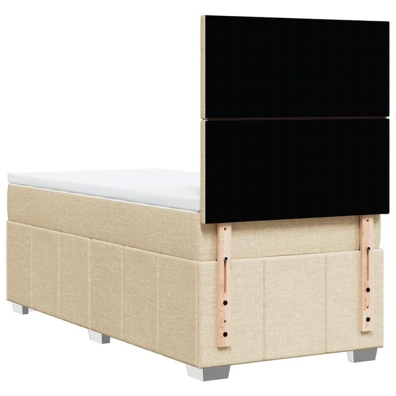 Casa si Gradina - Mobilier - Paturi si accesorii - Paturi - Pat box spring cu saltea, crem, 80x200 cm, textil - Infinity.ro