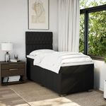 Casa si Gradina - Mobilier - Paturi si accesorii - Paturi - Pat box spring cu saltea, negru, 100x200 cm, textil - Infinity.ro