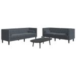 Casa si Gradina - Mobilier - Seturi de mobilier - Seturi living - Set canapele Chesterfield cu perne rulou, 2 piese, catifea, gri închis - Infinity.ro
